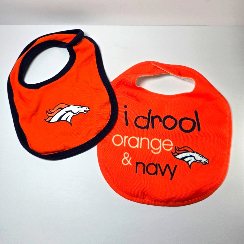NFL DENVER BRONCOS KIDS BABY BIBS (LOT OF 2)